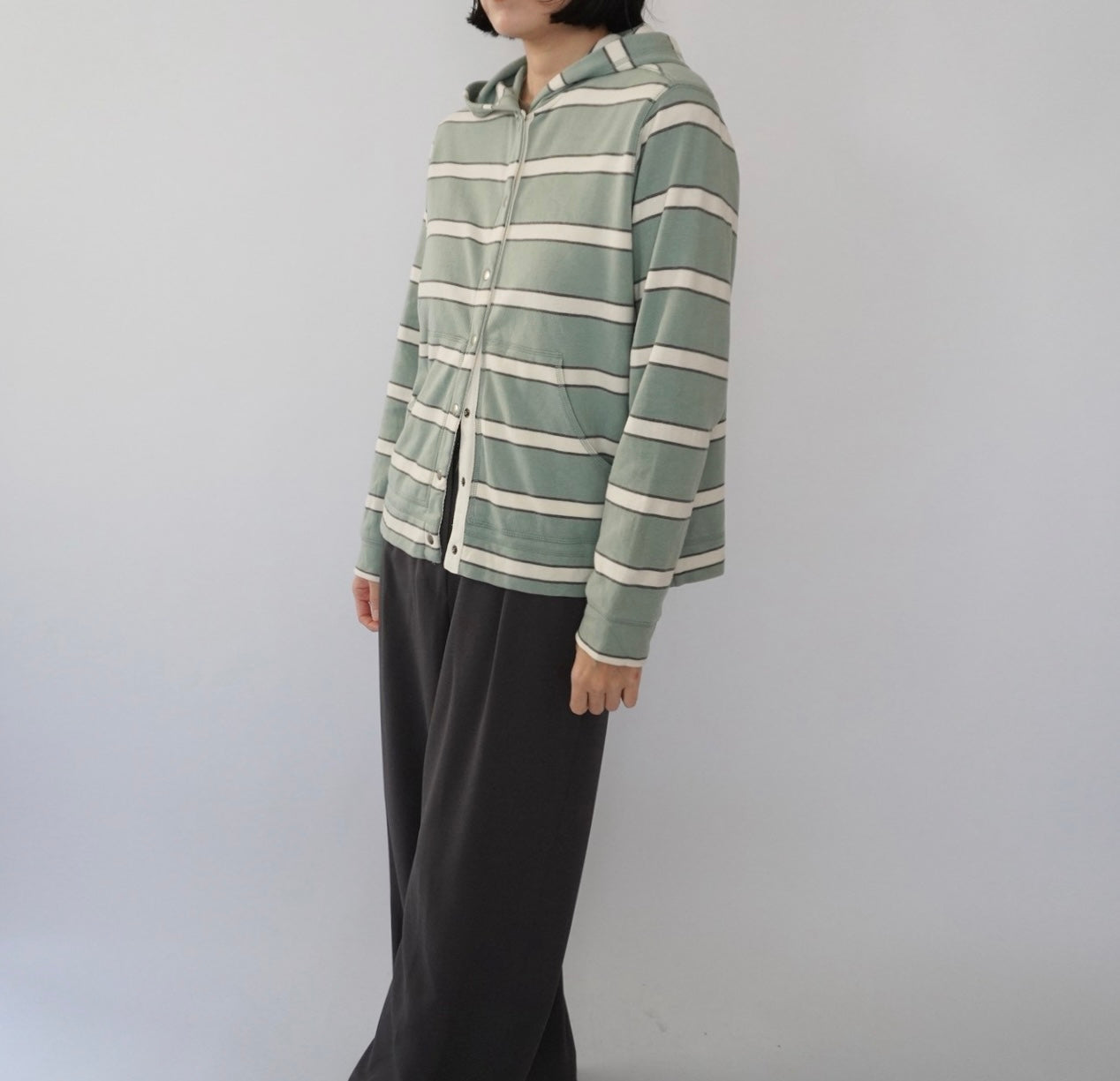 90s Striped Hooded Top
