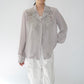 70s Hand Embroidery Silk Shirt Dead Stock