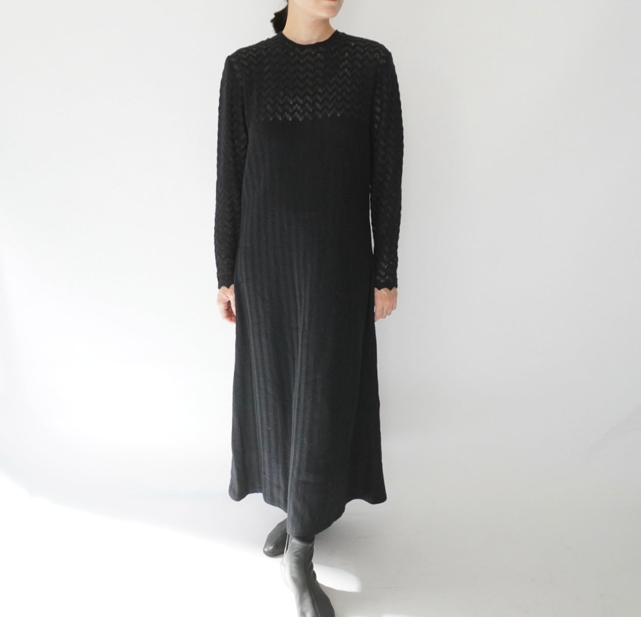 80s Black Knit Dress