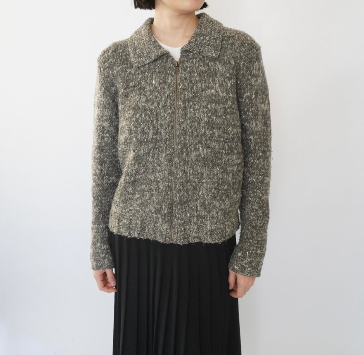90s Zipped Knit Top