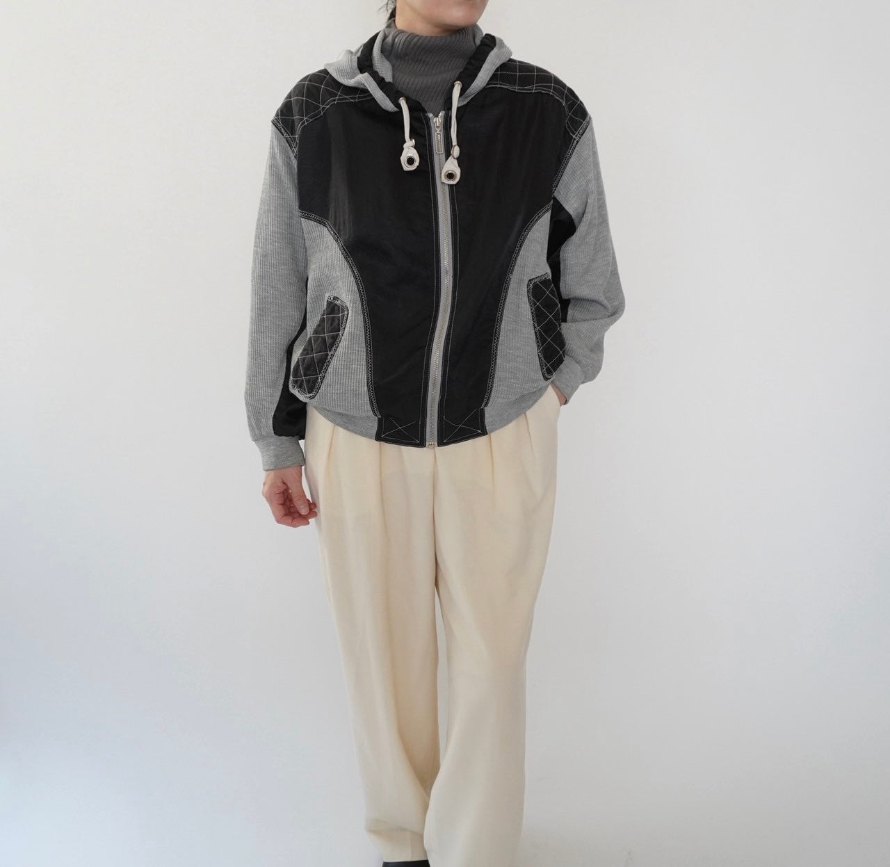 90s  Two Tone Design Light Jacket