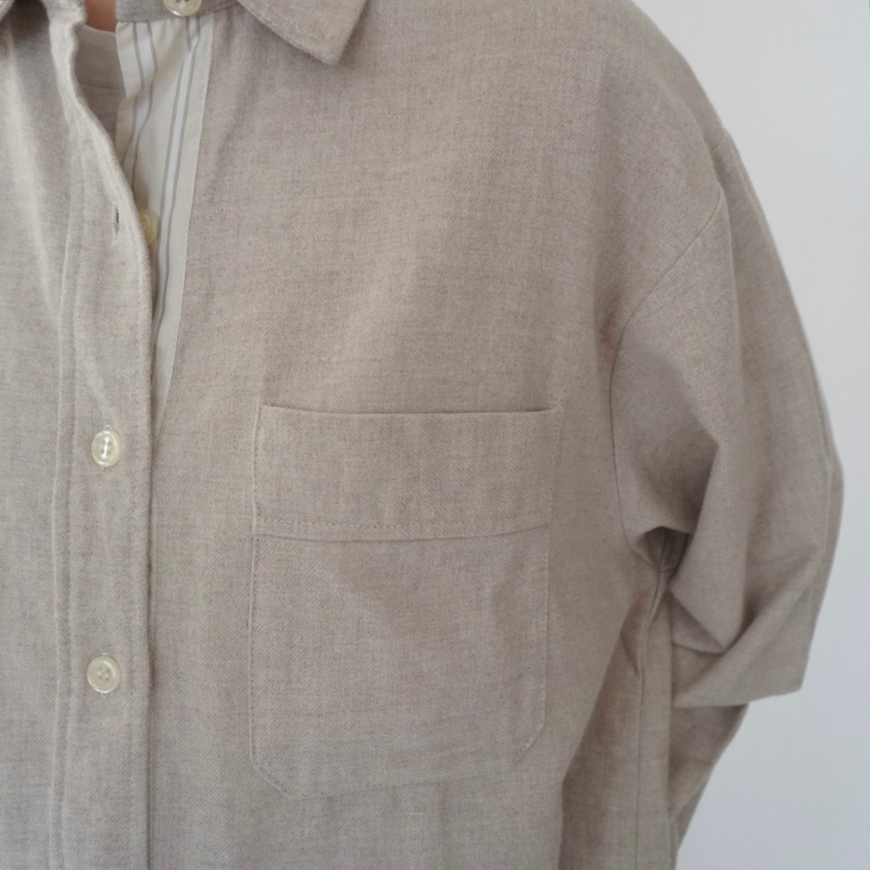 90s ”L.tavernier” Cotton Long Shirt Made in France