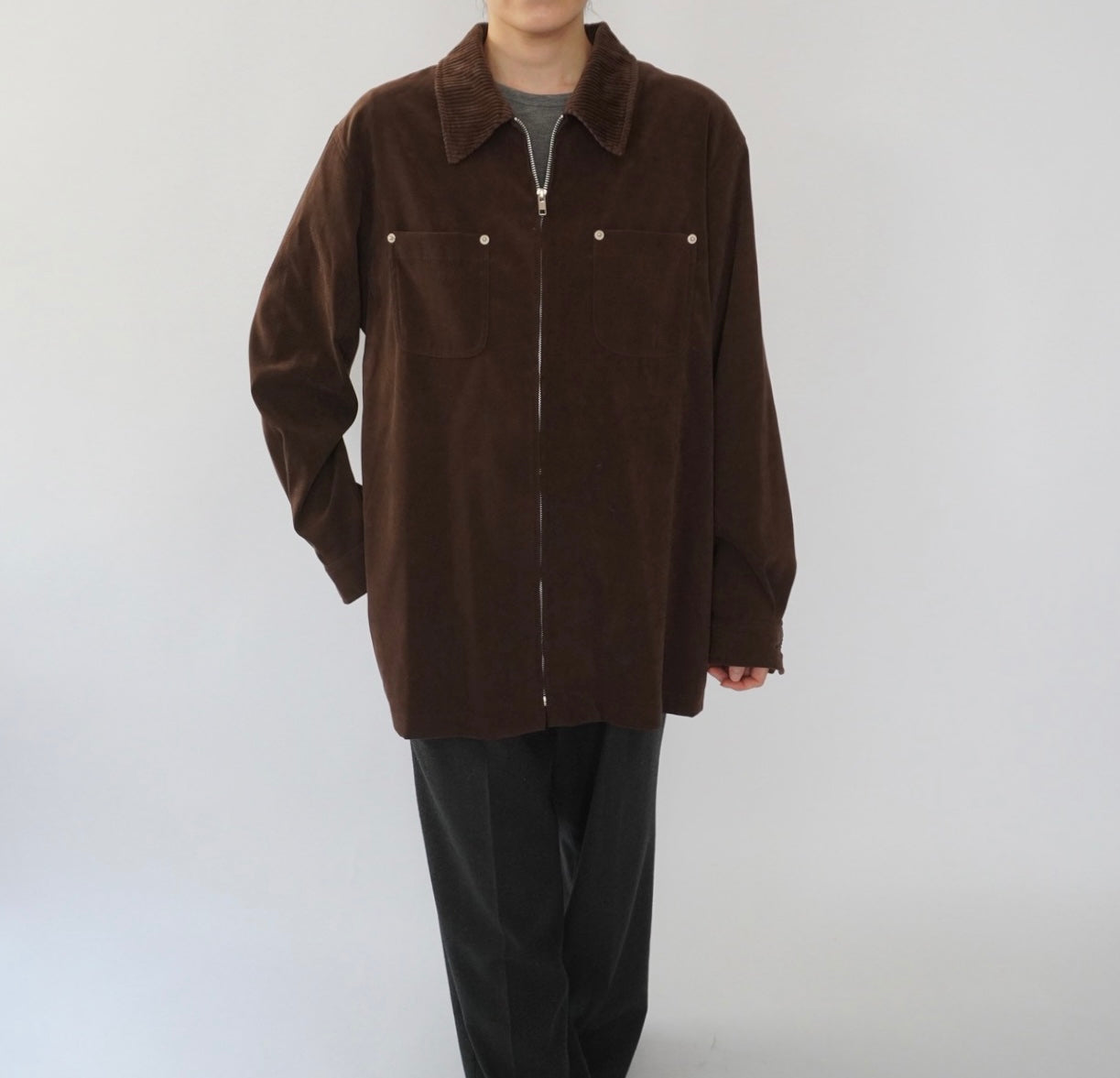 90s Zip Shirt Jacket