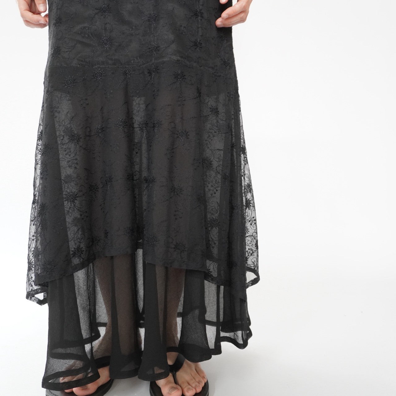 90s EURO Lace Design  Maxi Dress