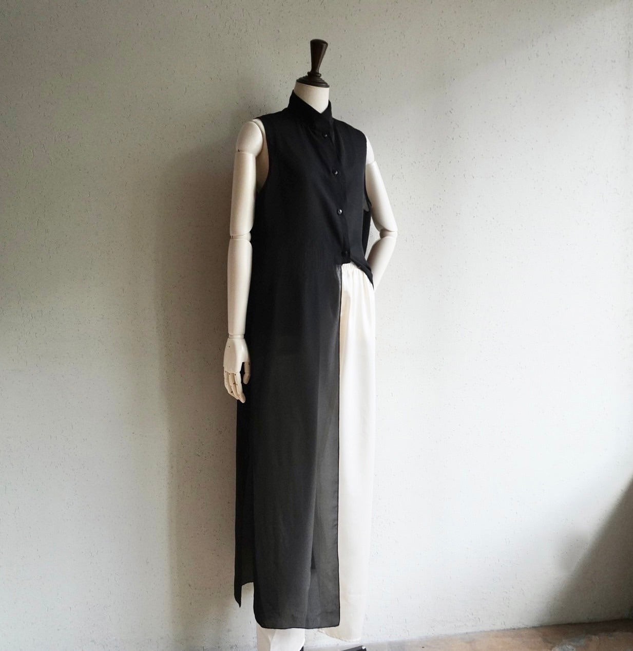 90s Sheer Dress,Long Vest Made in Italy