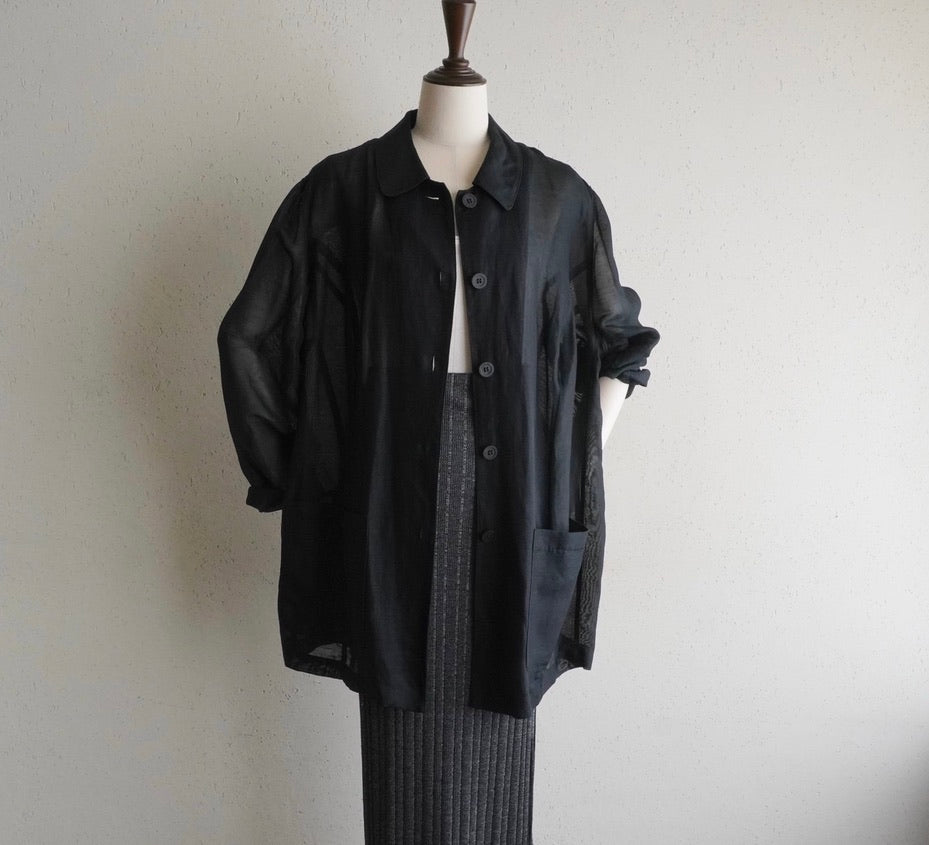 90s Linen Sheer Shirt,Jacket