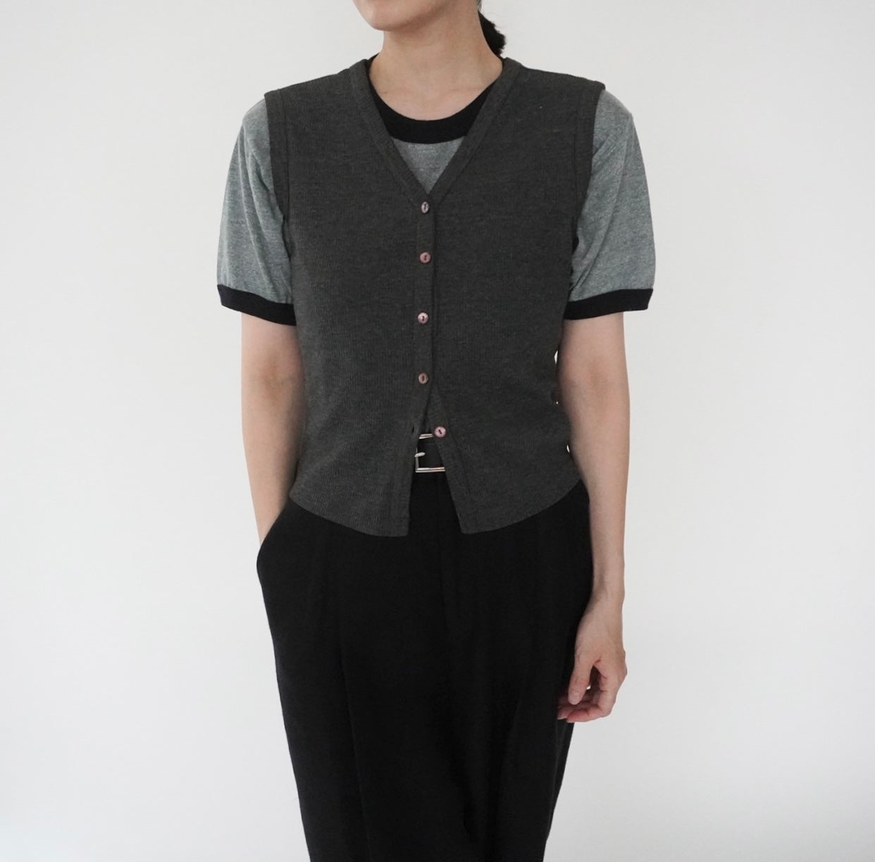 90s C.Gray Ribbed Top