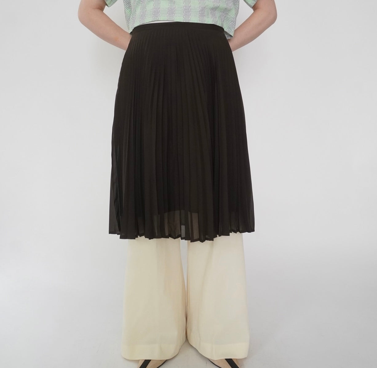 90s "BENETTON" Pleated Design Skirt Made in Italy