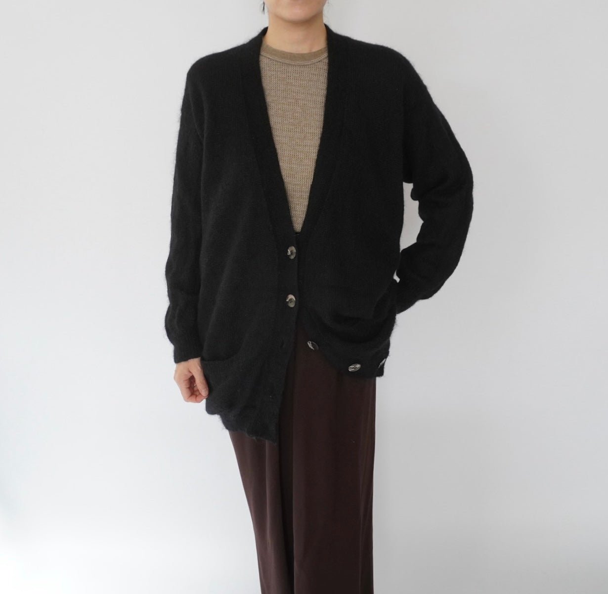 90s EURO Mohair Long Cardigan