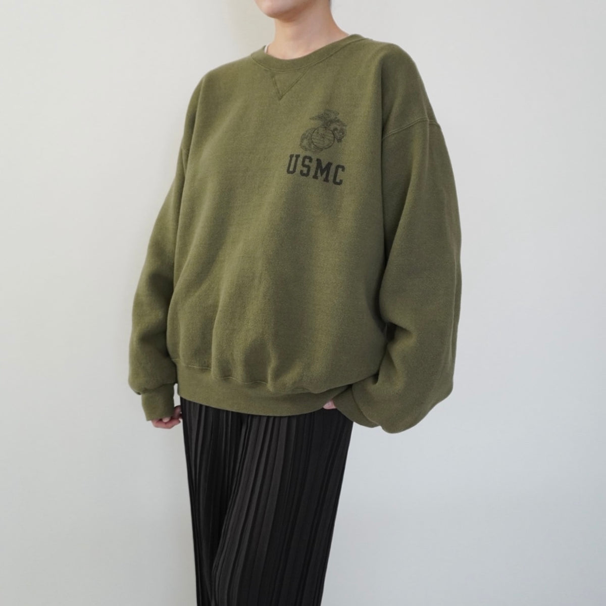 90s"USMC" Printed Sweater Made in USA