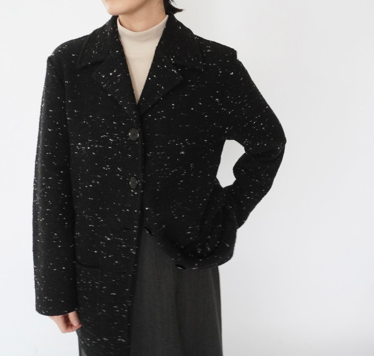 90s Black White Mix Jacket