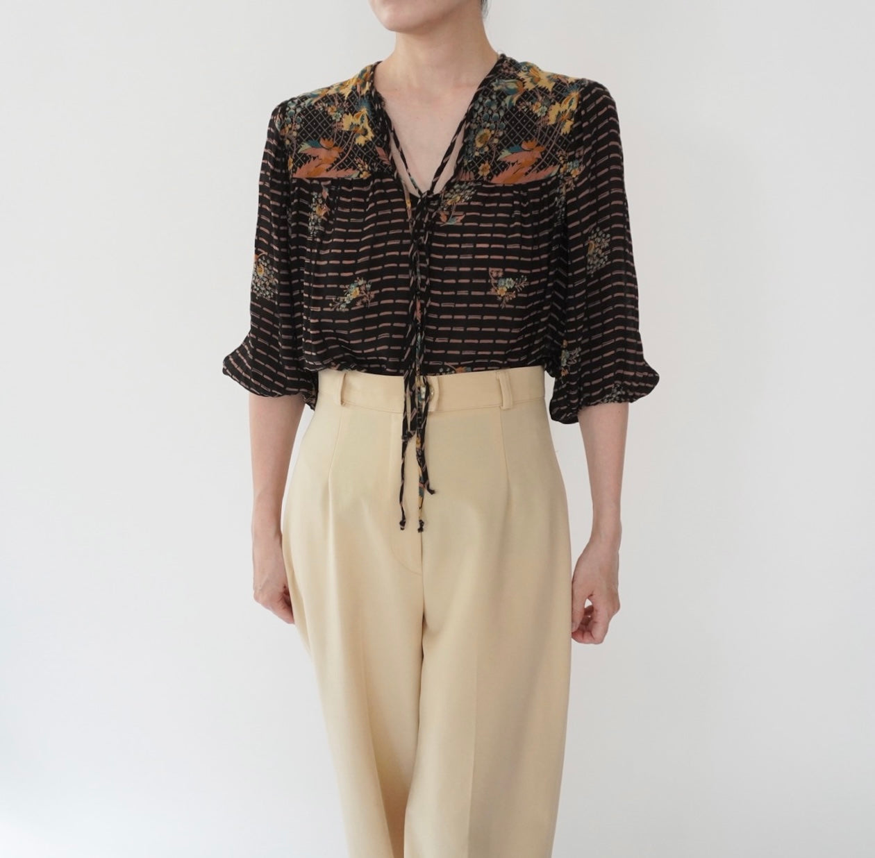 70s Printed Blouse