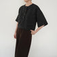 90s Linen Cropped Blouse