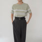 90s Green Striped Top