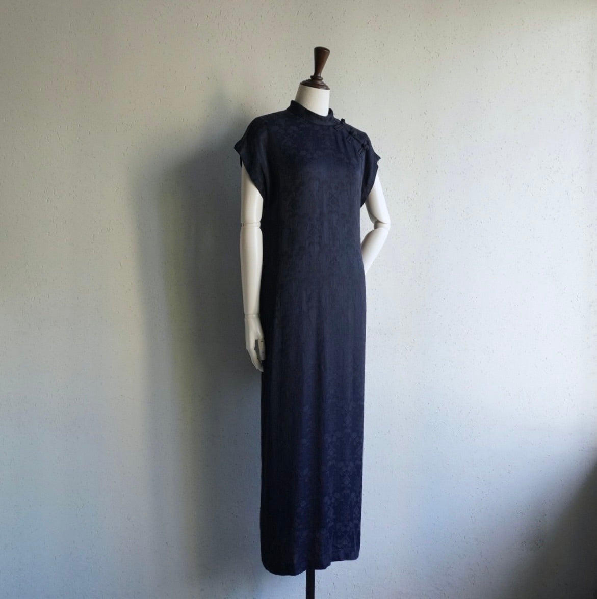 90s Rayon Asian Design Dress Made in USA