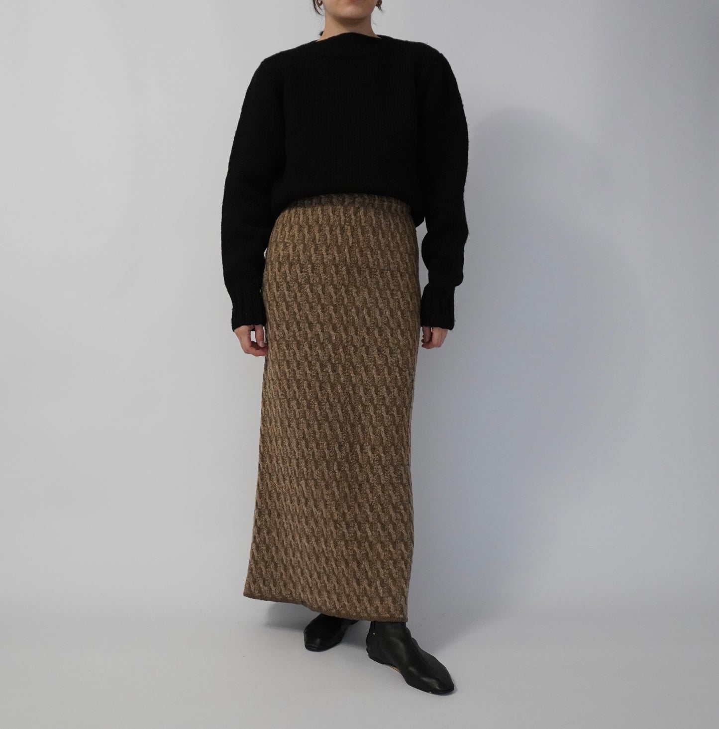 80s Pattern Knit Skirt