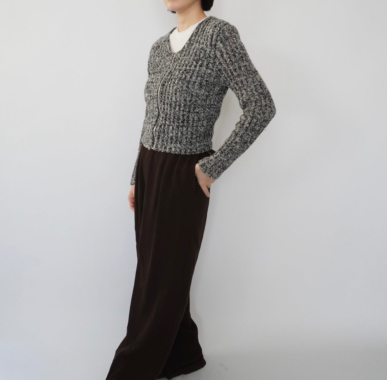 90s Zipped Knit Top