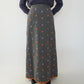 90s Wool Embroidery Maxi Skirt Made in Italy
