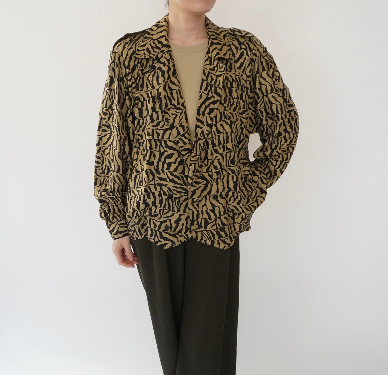 90s Silk Pattern Shirt, Jacket
