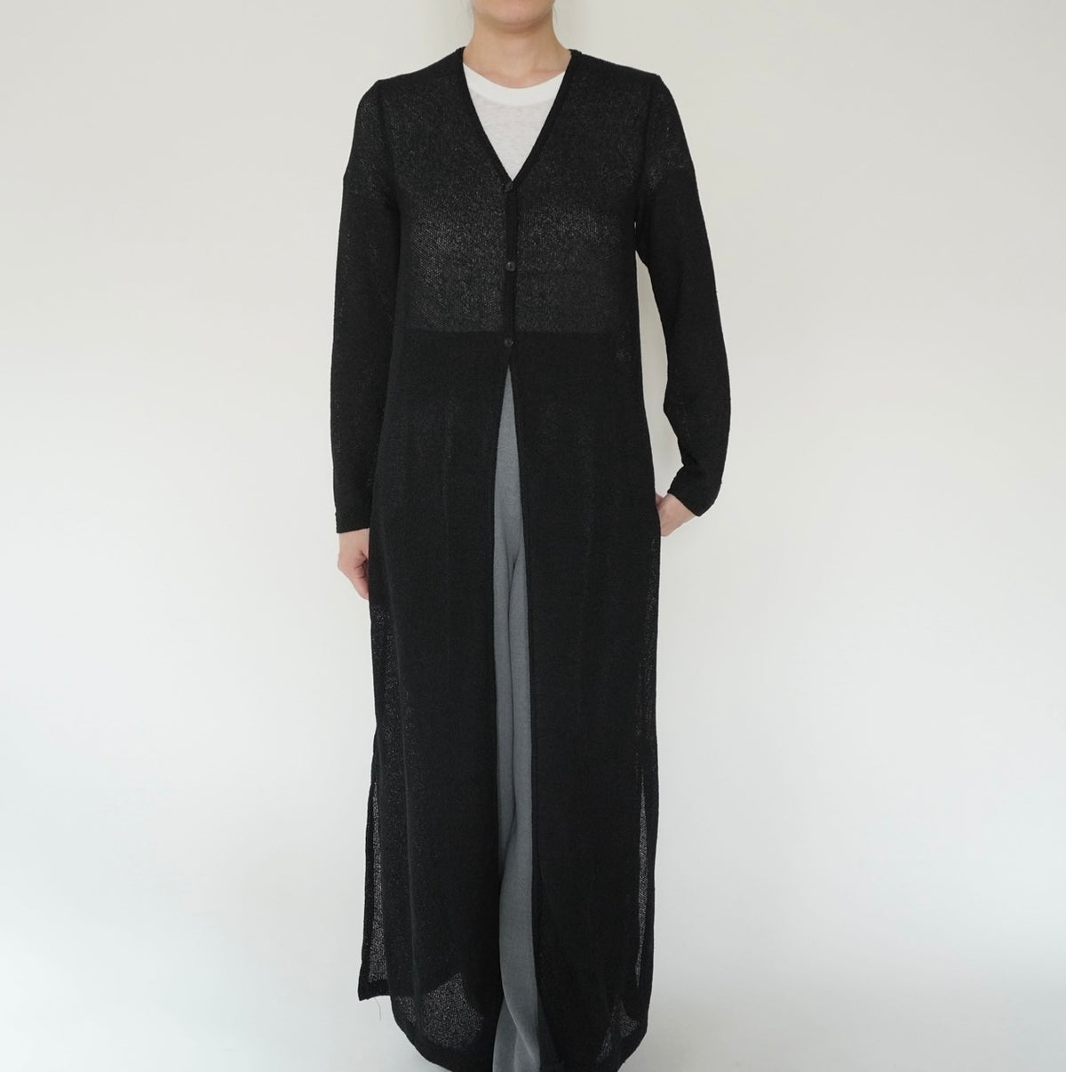 90s EURO Black Long Cardigan
