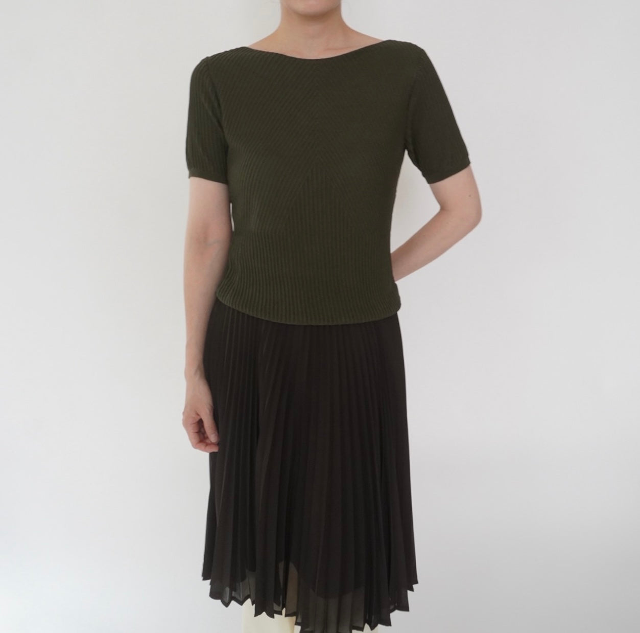 90s Silk Ribbed Top