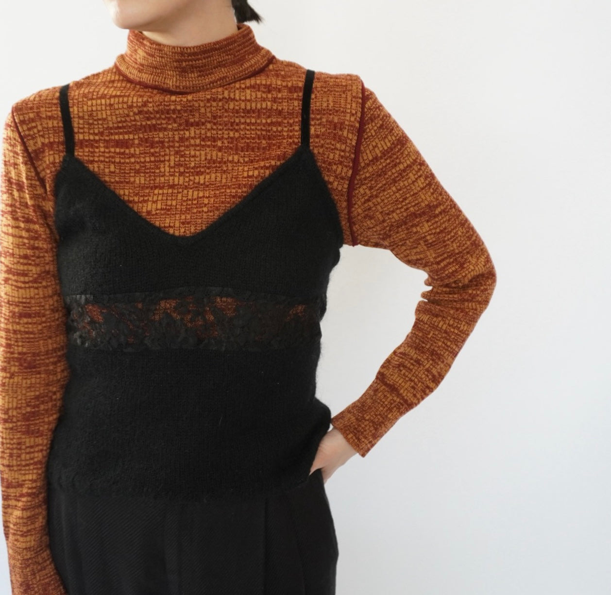 90s Lace Design Mohair Camisole Top
