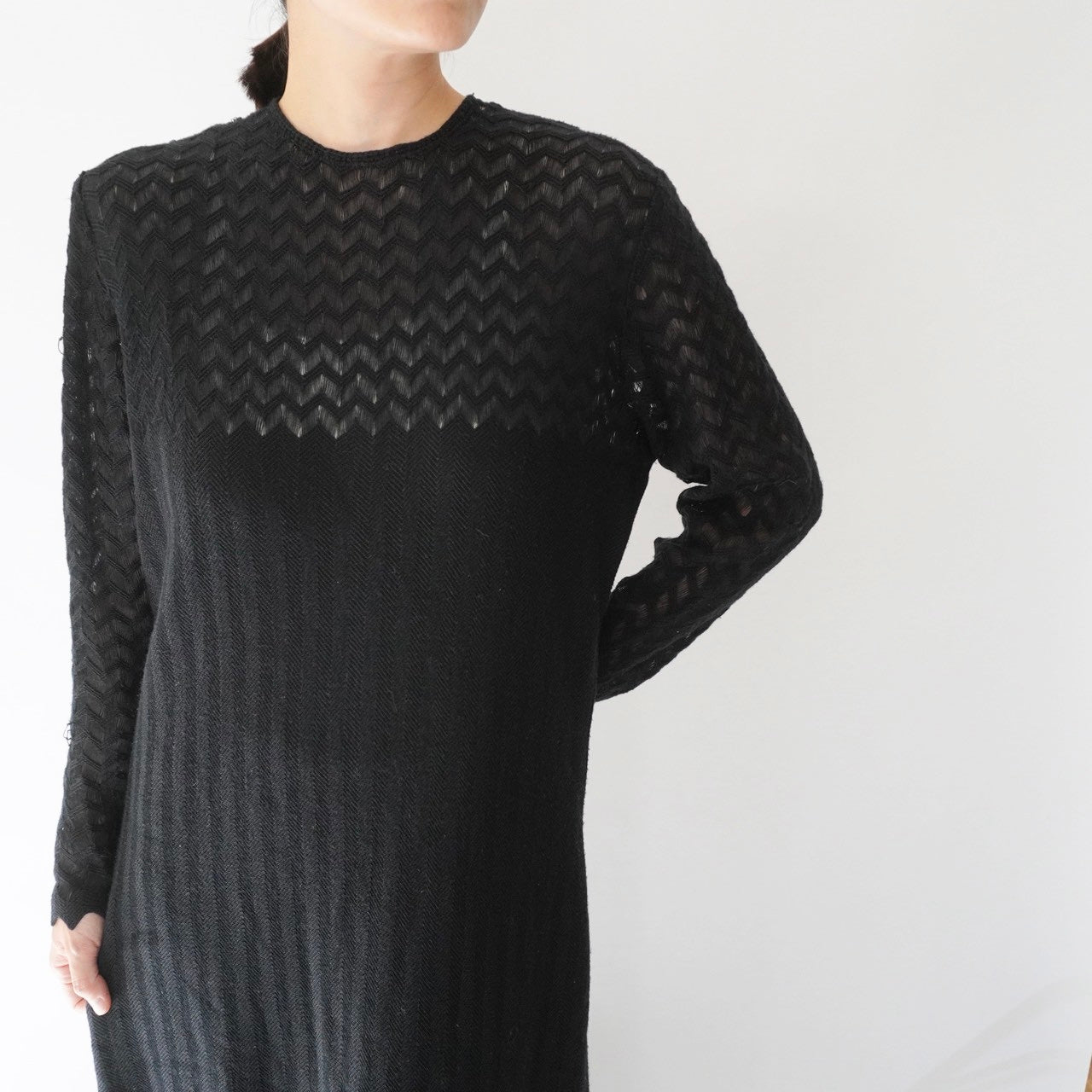 80s Black Knit Dress