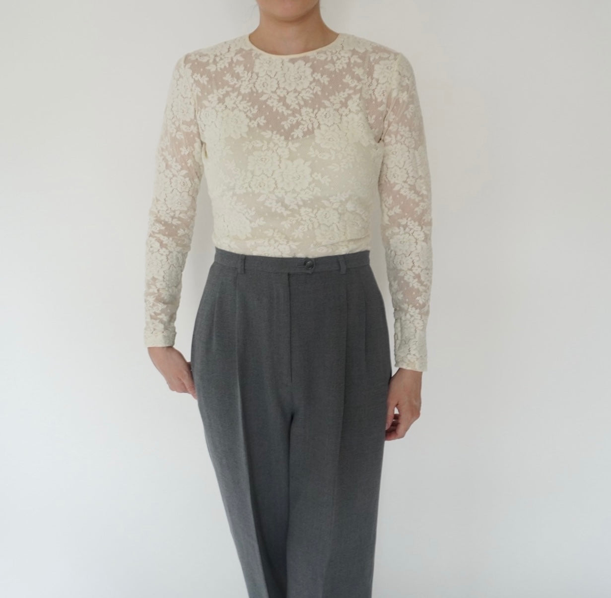 90s "ANN TAYLOR" Lade Design Top Made in USA