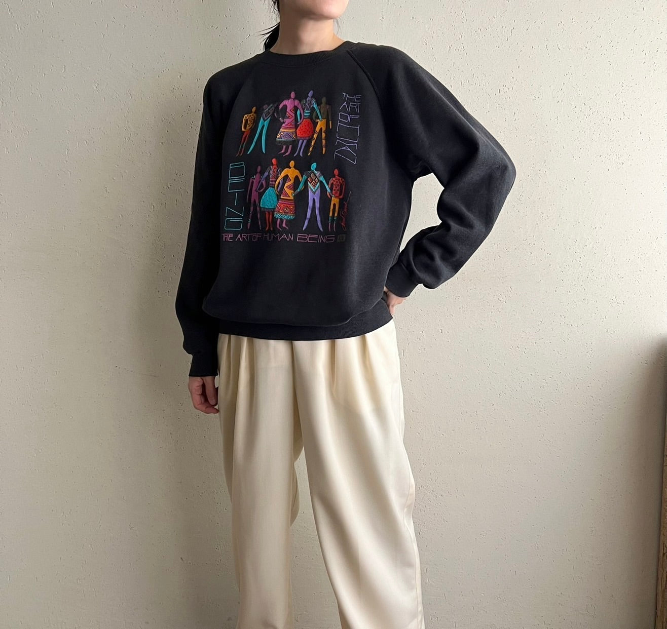80s Printed Sweater Made in USA