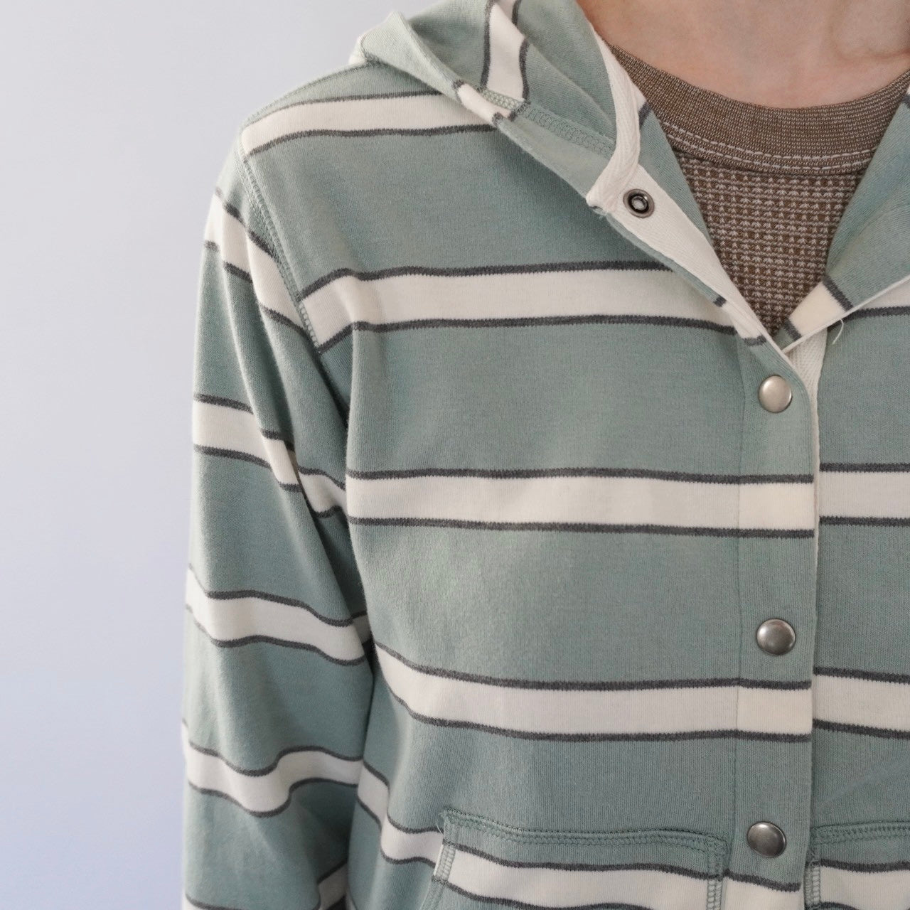 90s Striped Hooded Top