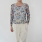 90s Floral Print Sheer Top