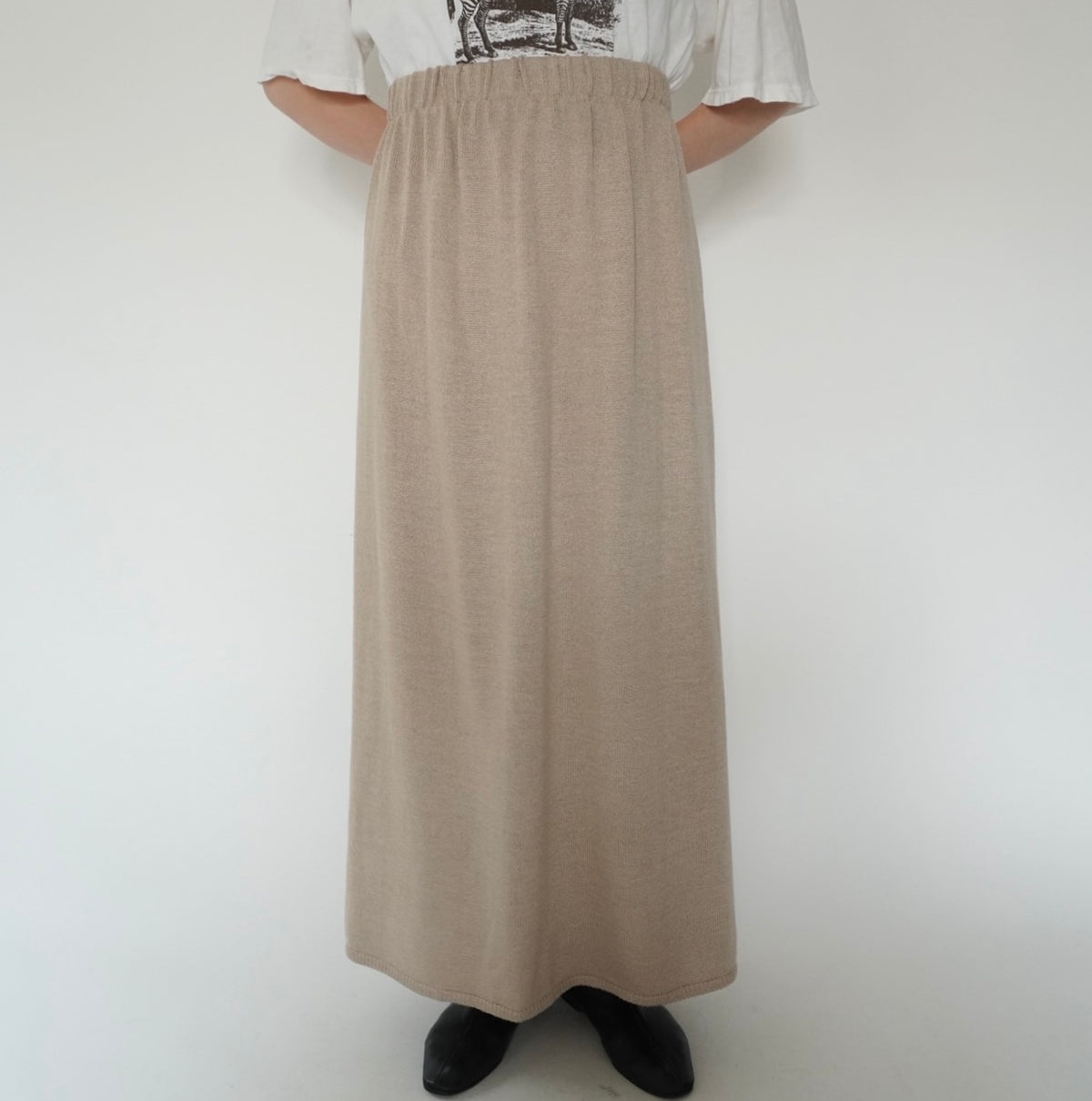 90s Beige Knit Skirt