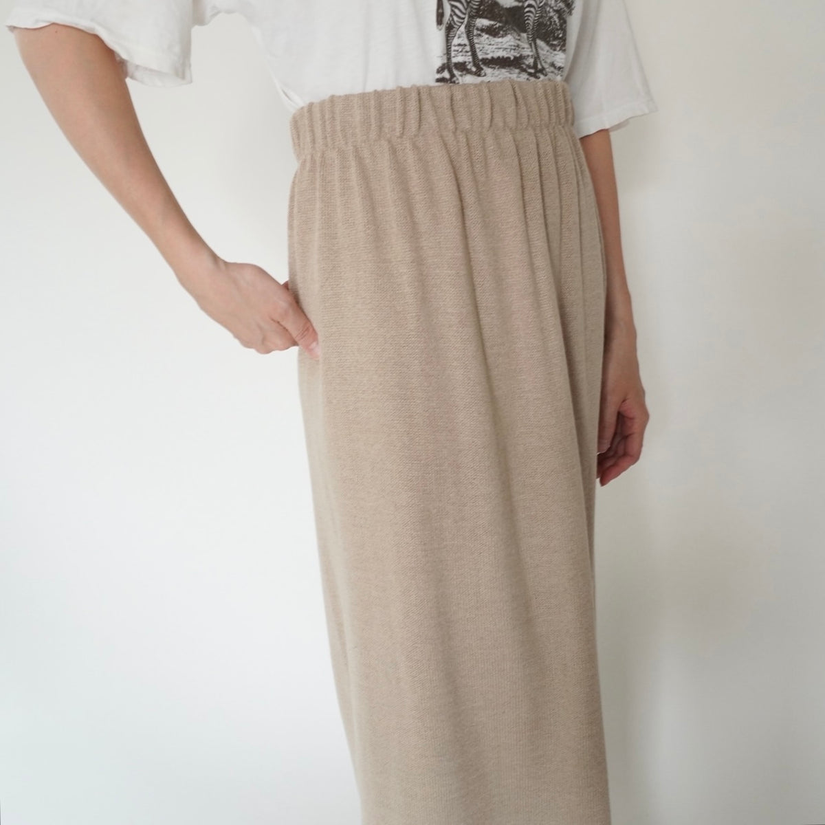 90s Beige Knit Skirt