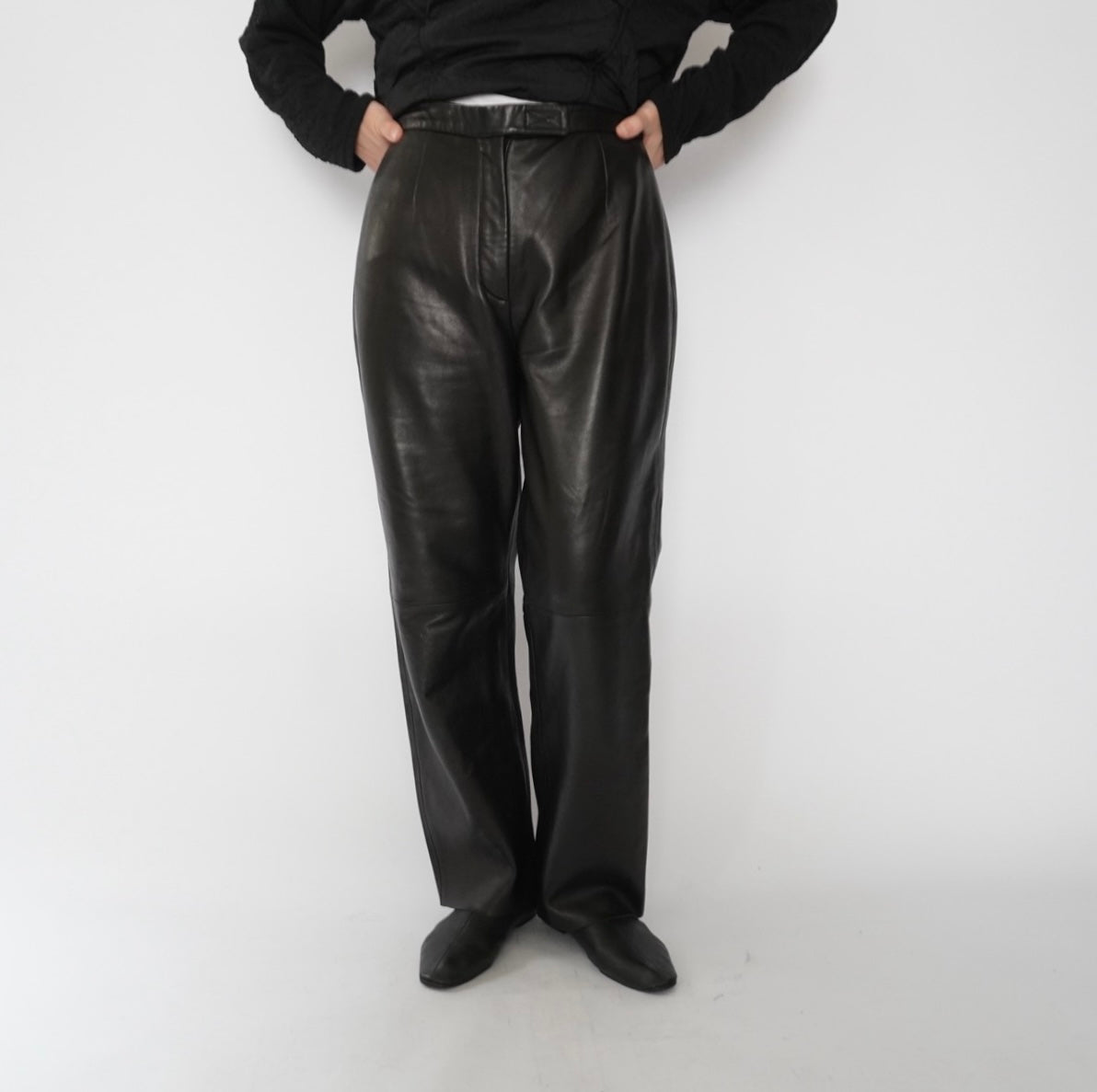 90s Black Leather Pants