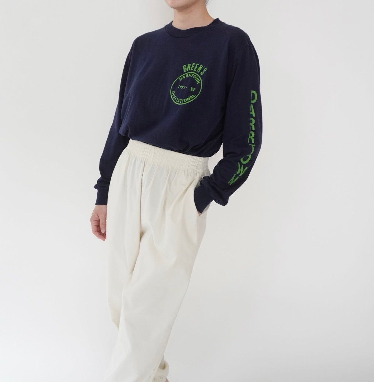 80s Printed Long T-shirt Made in USA