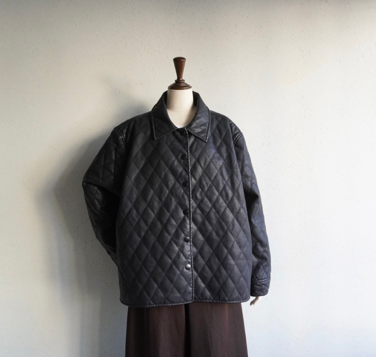 Faux Leather Quilted Jacket