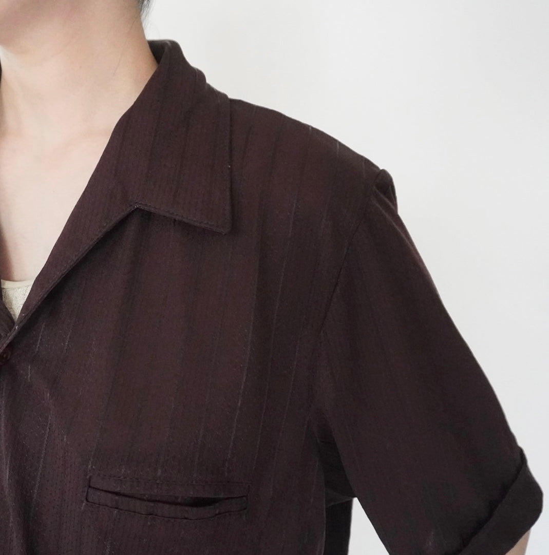 80s Brown Striped Shirt