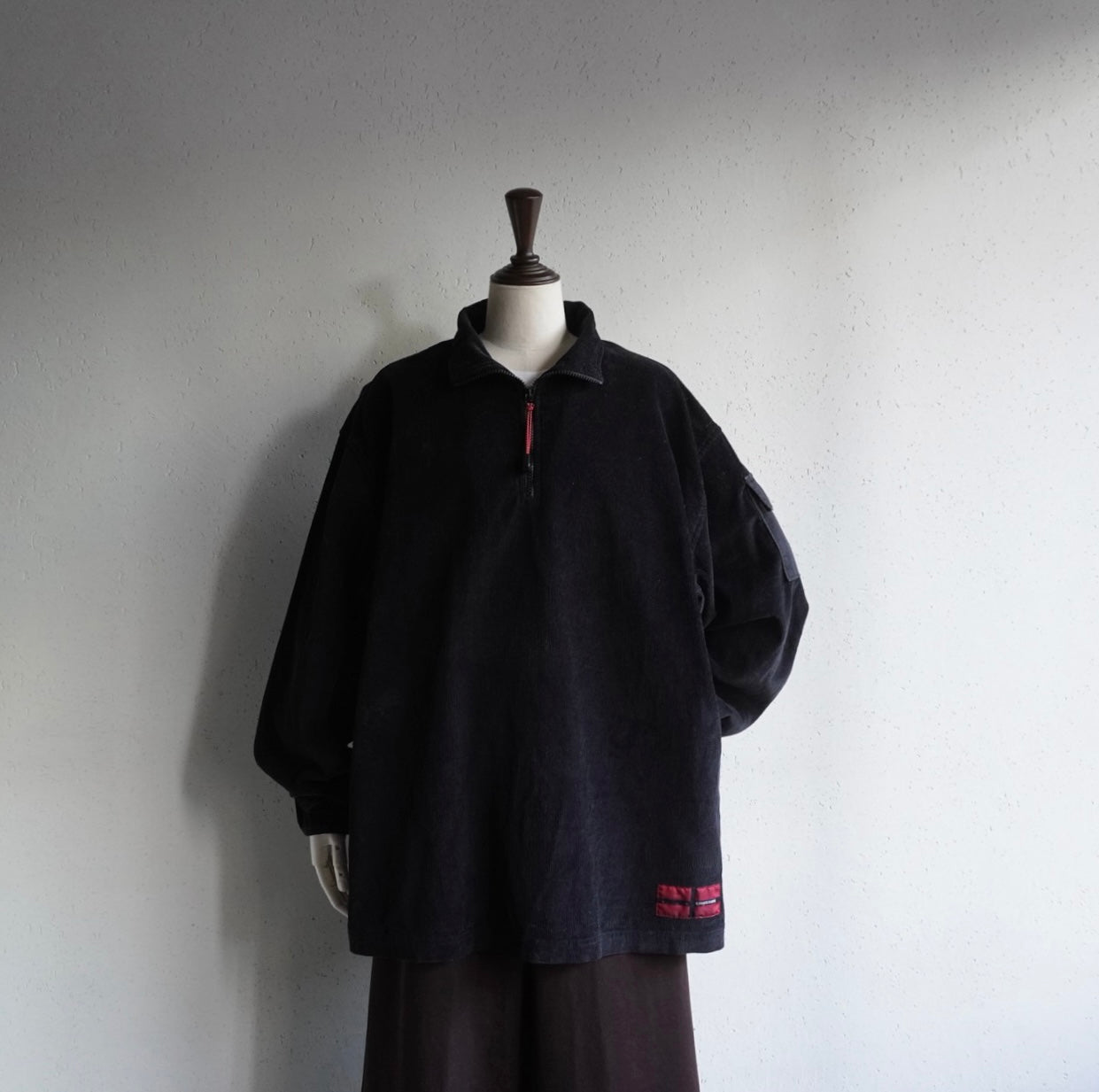 90s Half Zip Corduroy Top