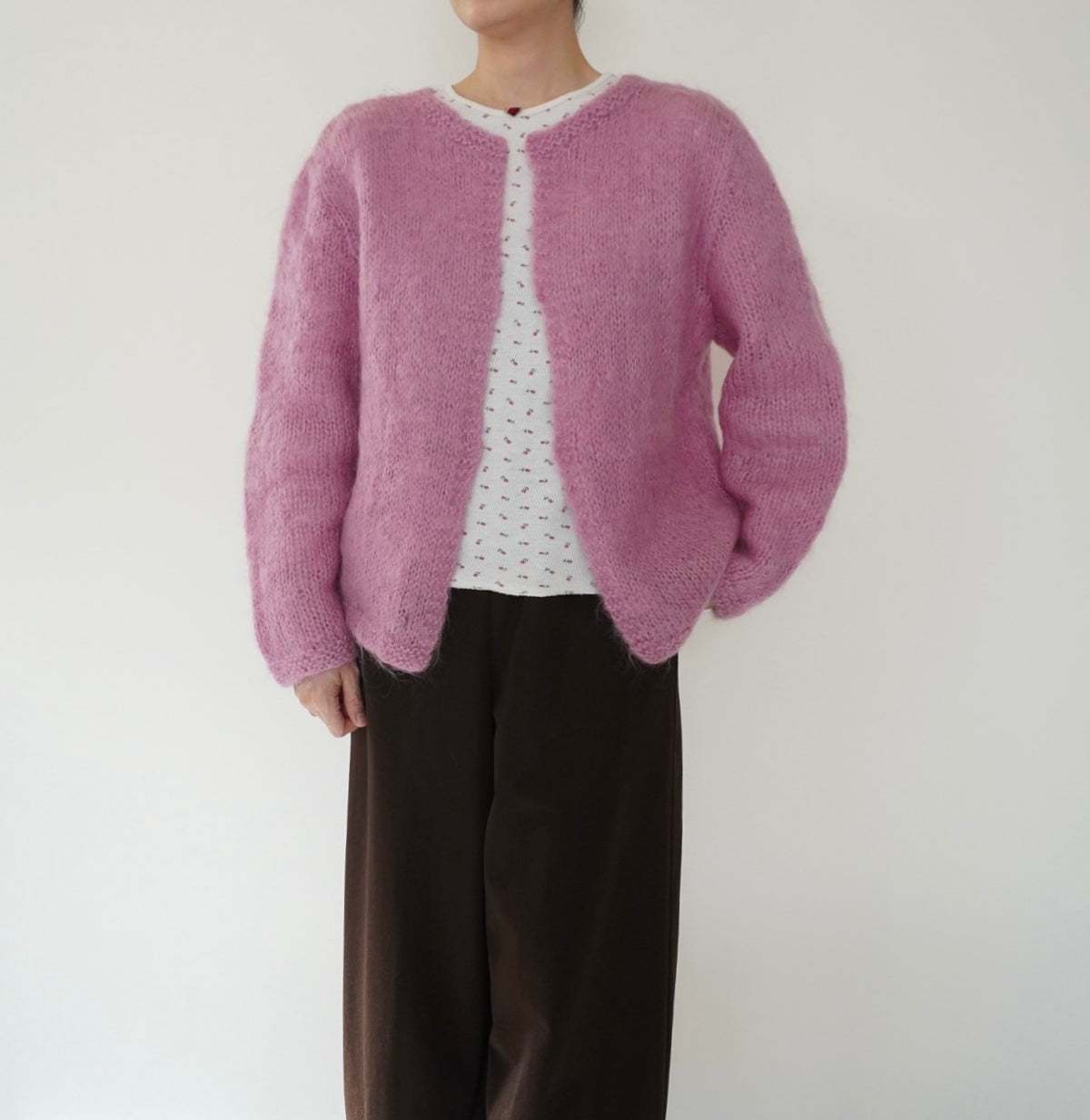 80s Pink Knit Cardigan