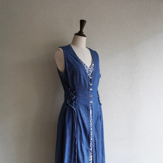 90s Sleeveless Denim Dress