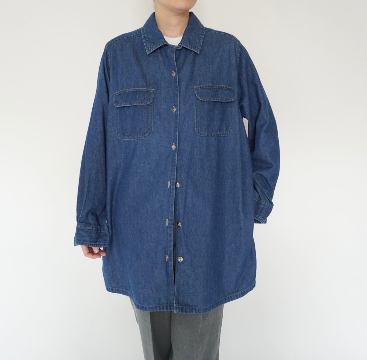 90s Denim Long Shirt