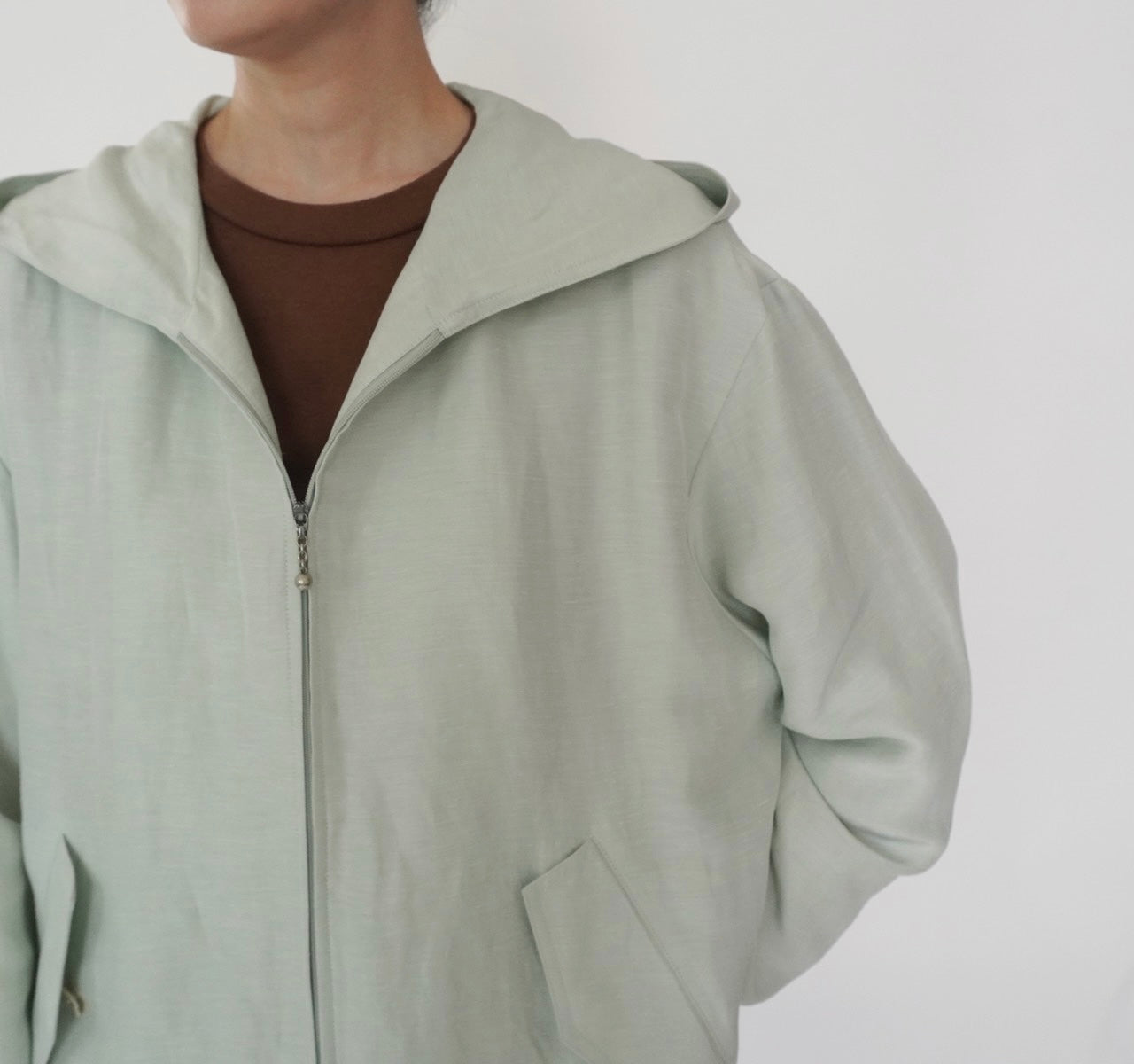 90s Linen×Silk Hoodie Jacket