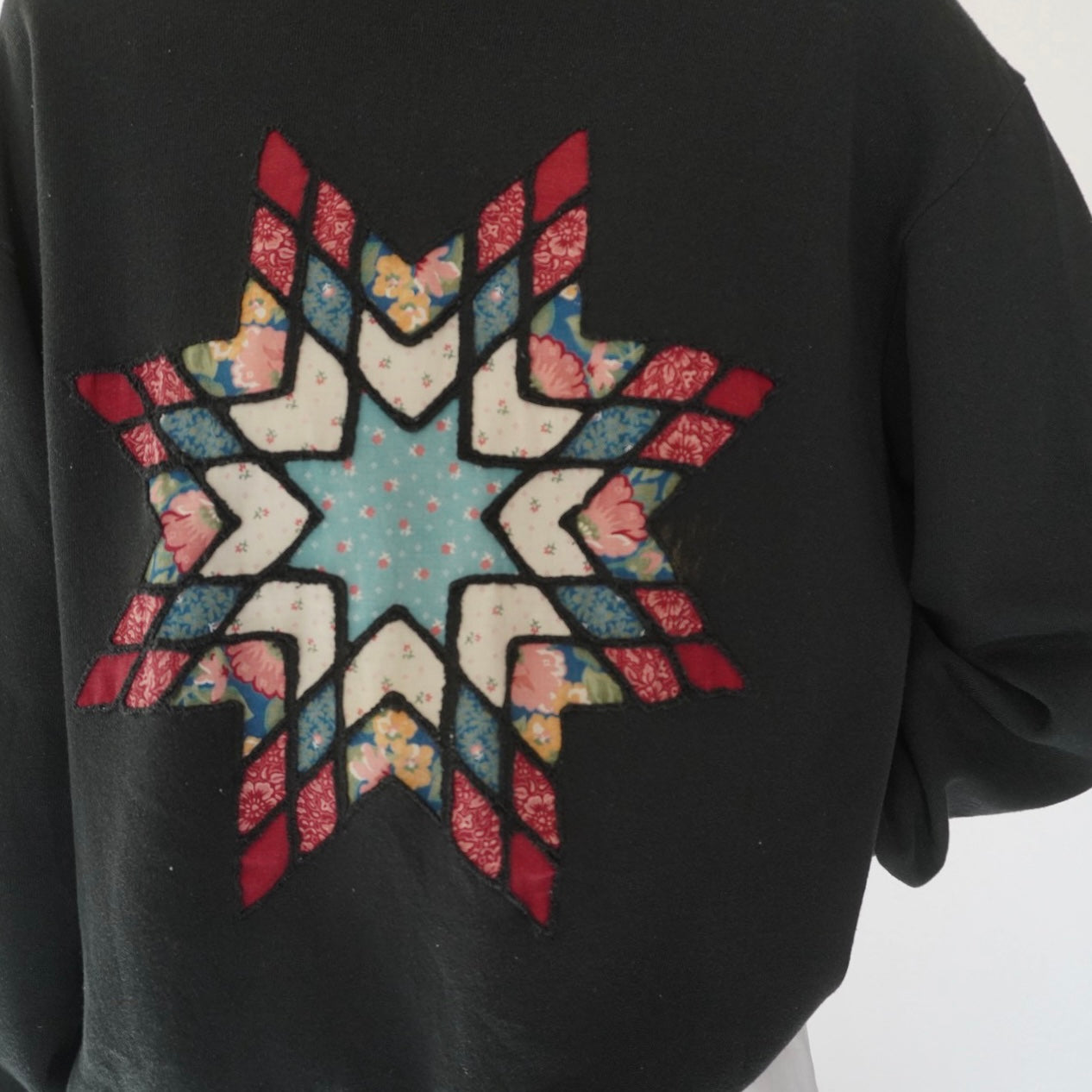 90s Patchwork Design Sweater Made in USA