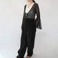 90s Black Sheer Design Top