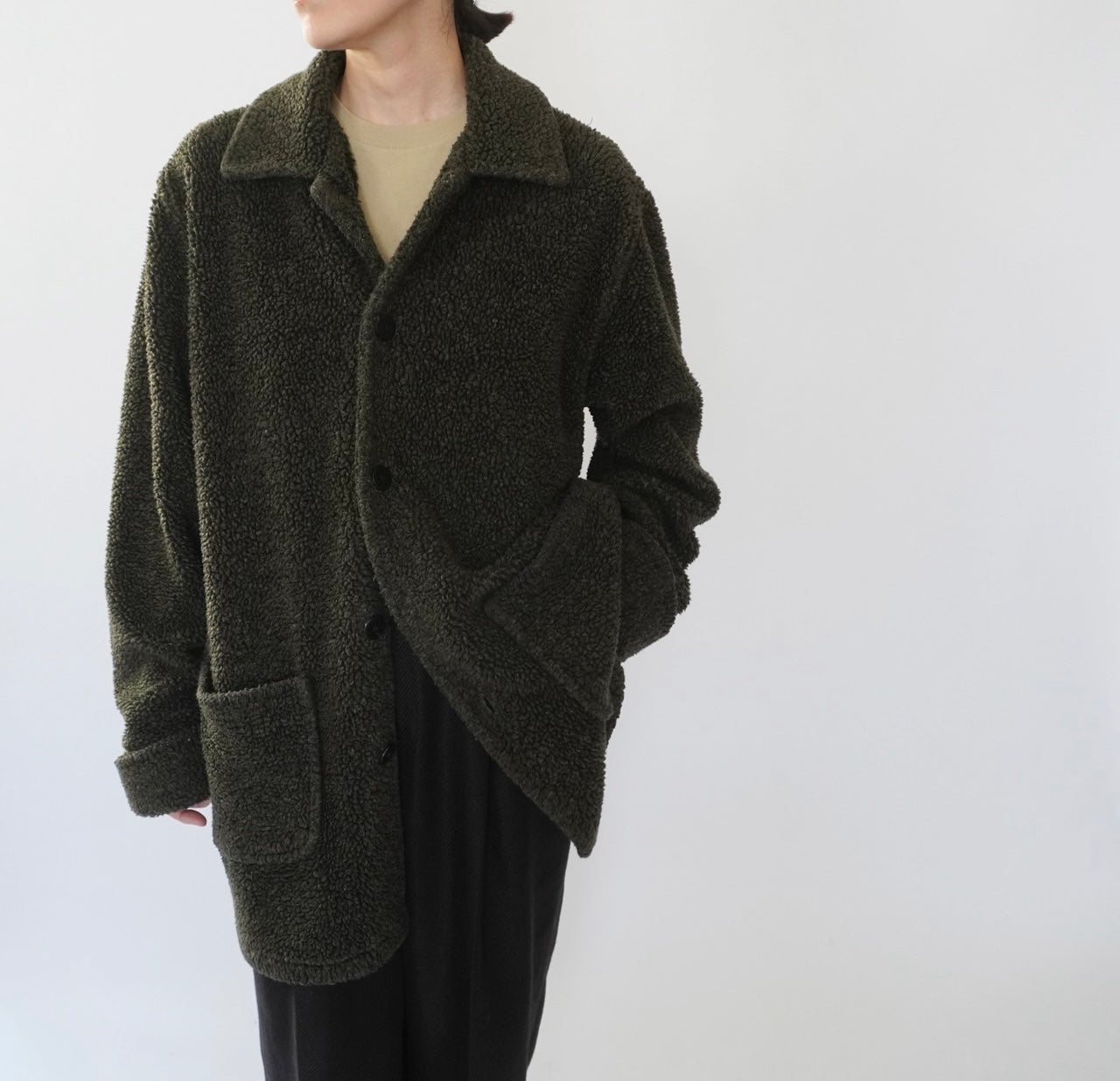 90s Fleece Shirt Jacket Made in USA