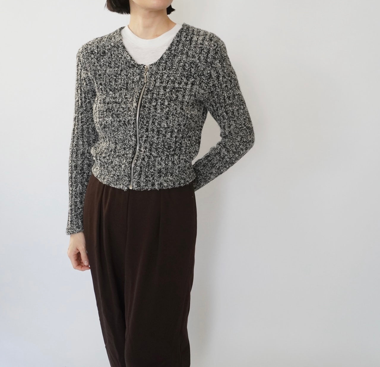 90s Zipped Knit Top