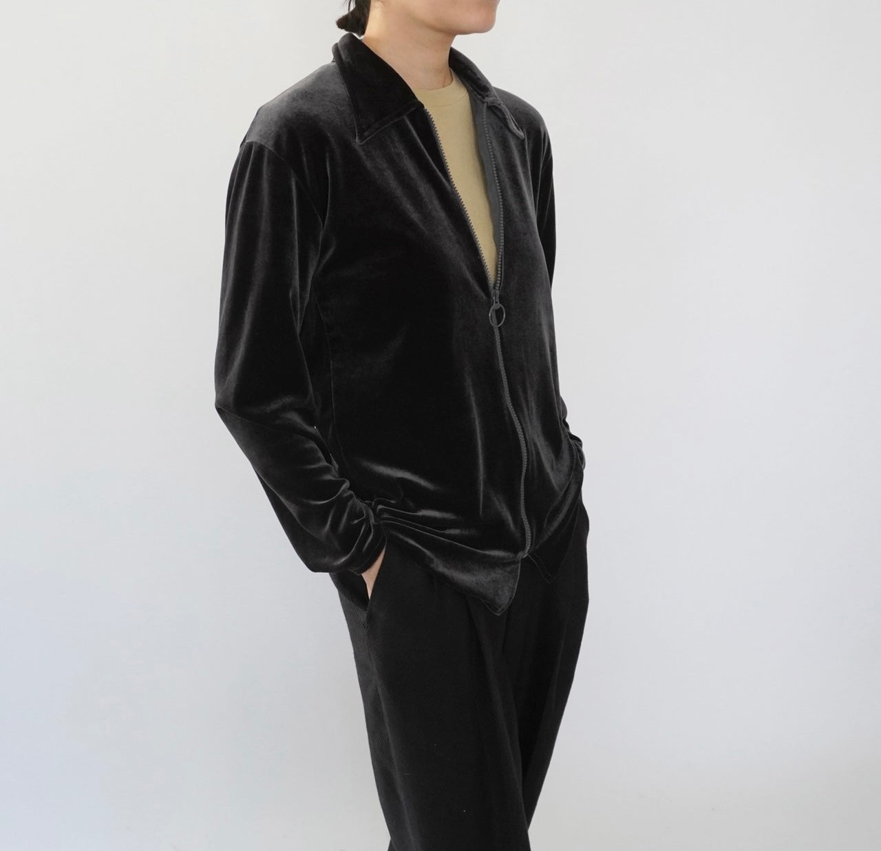 70s Zipped Velour Top