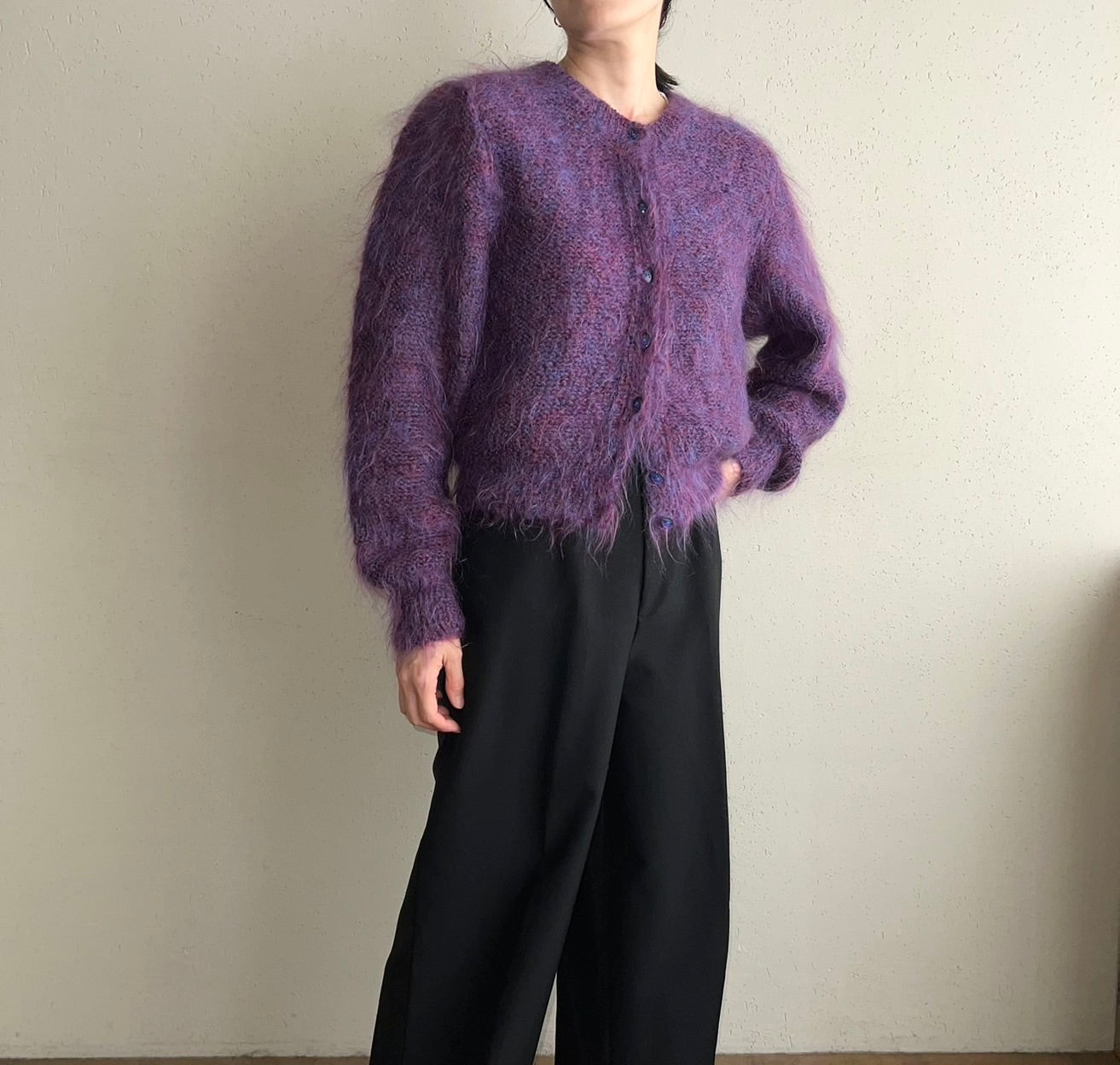 80s Purple Knit Cardigan