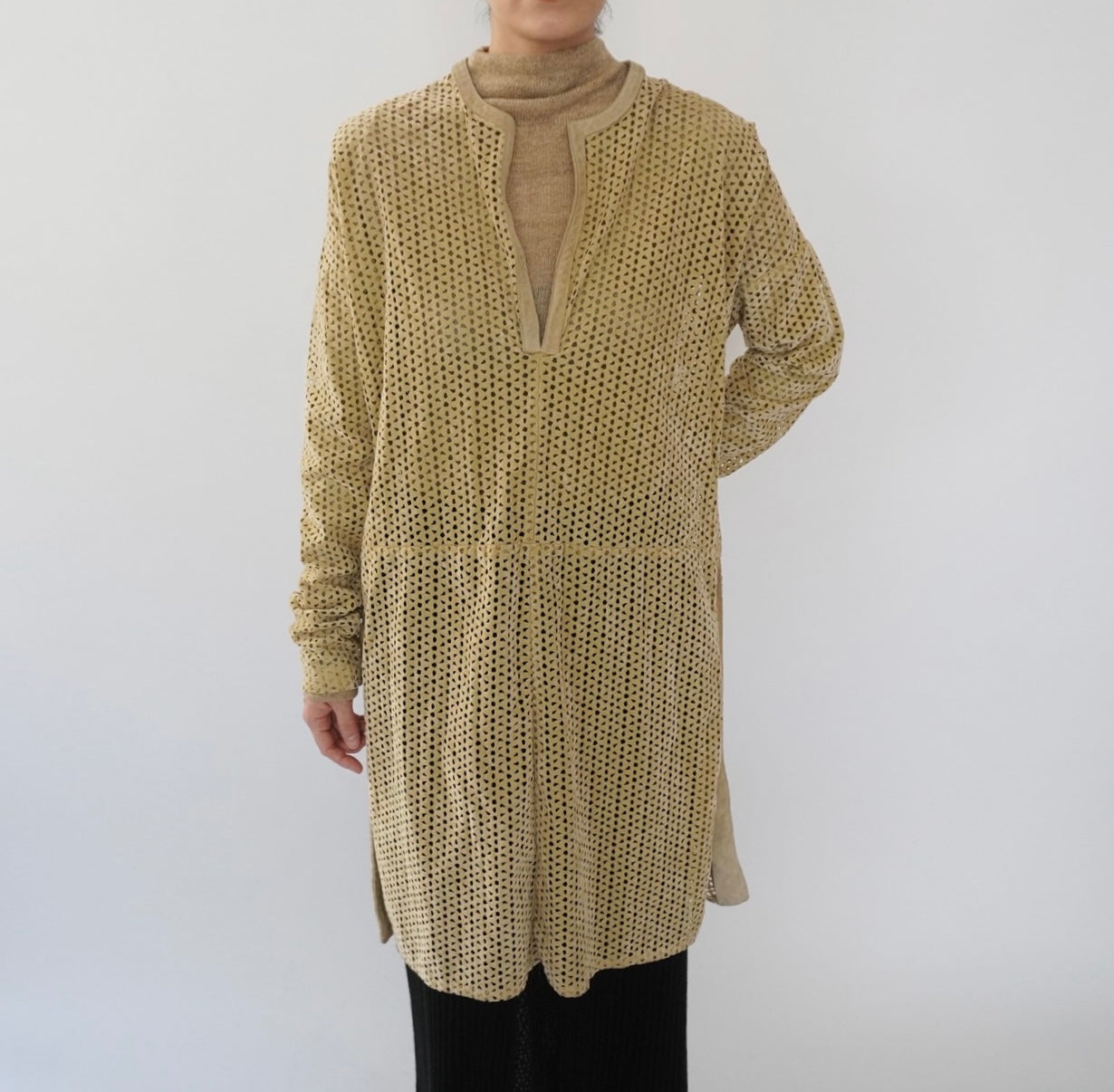 80s Design  Faux Suede Top