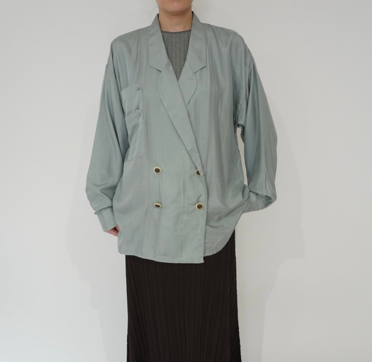 80s EURO Silk Pullover Shirt Jacket